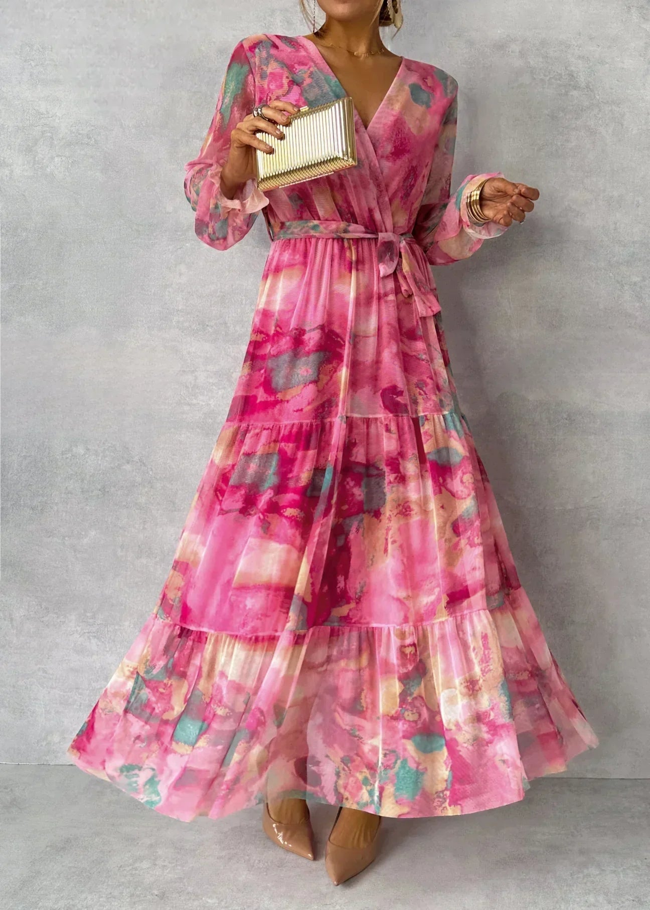 Rosalie Watercolour Wrap Dres