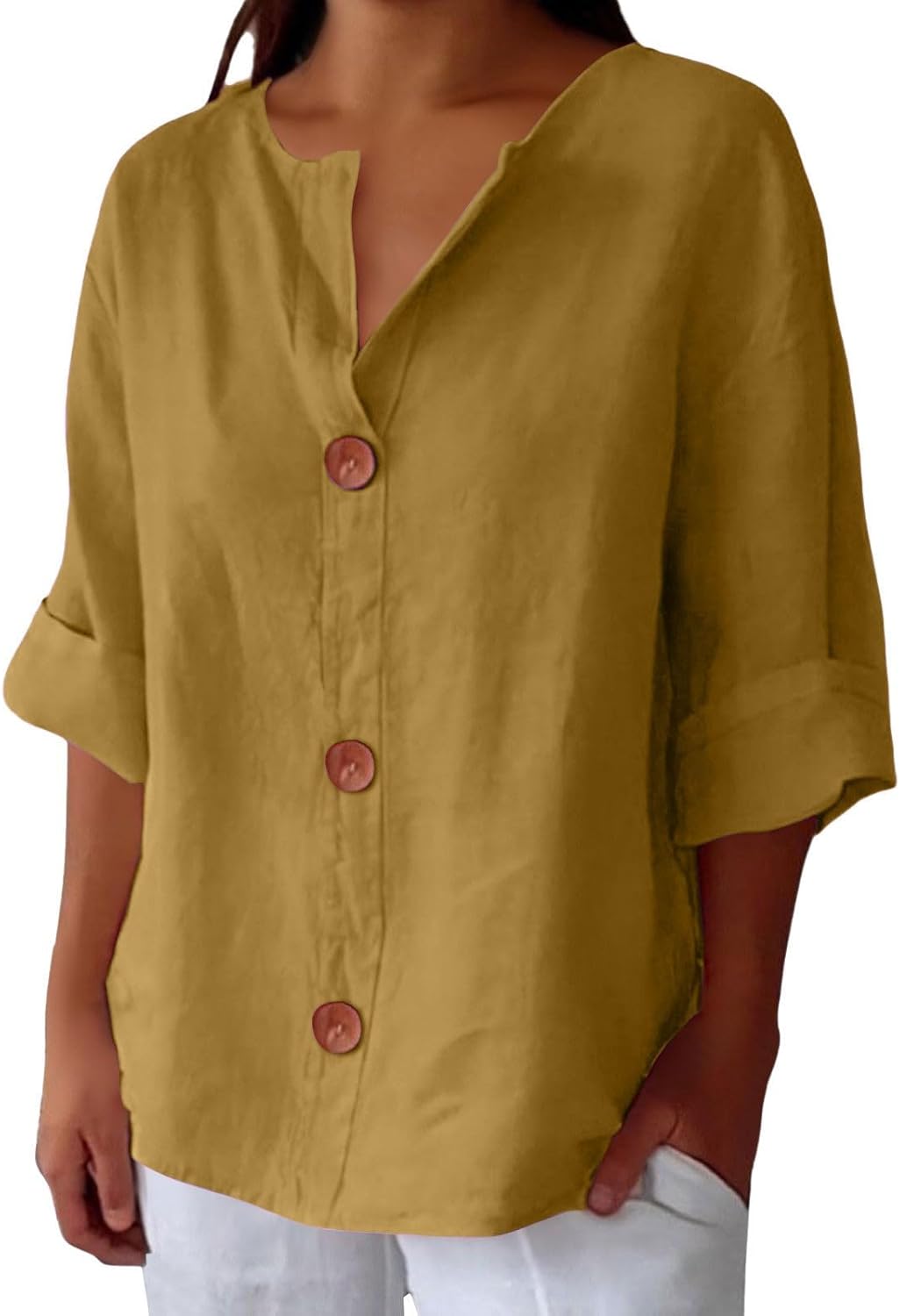 ✦ TradeTrends™ | Livia Linen Button Blouse