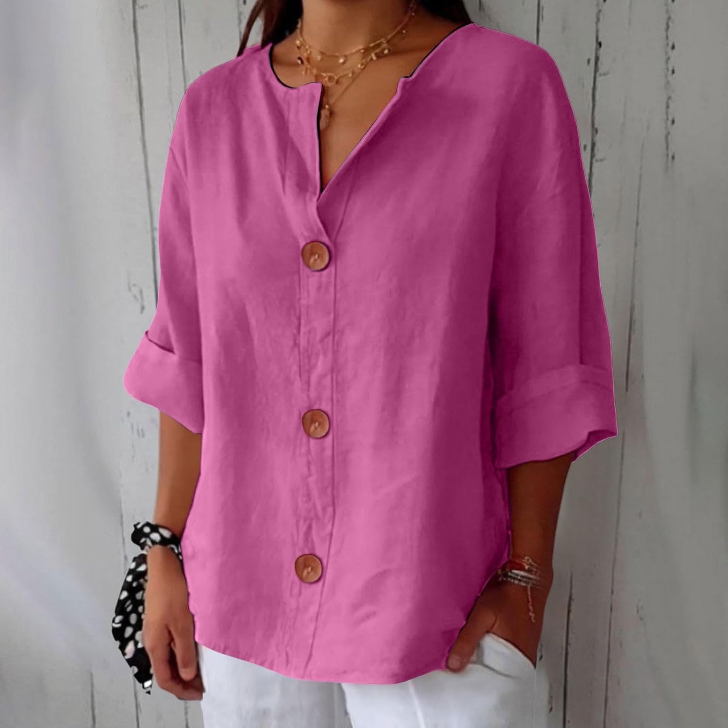 ✦ TradeTrends™ | Livia Linen Button Blouse