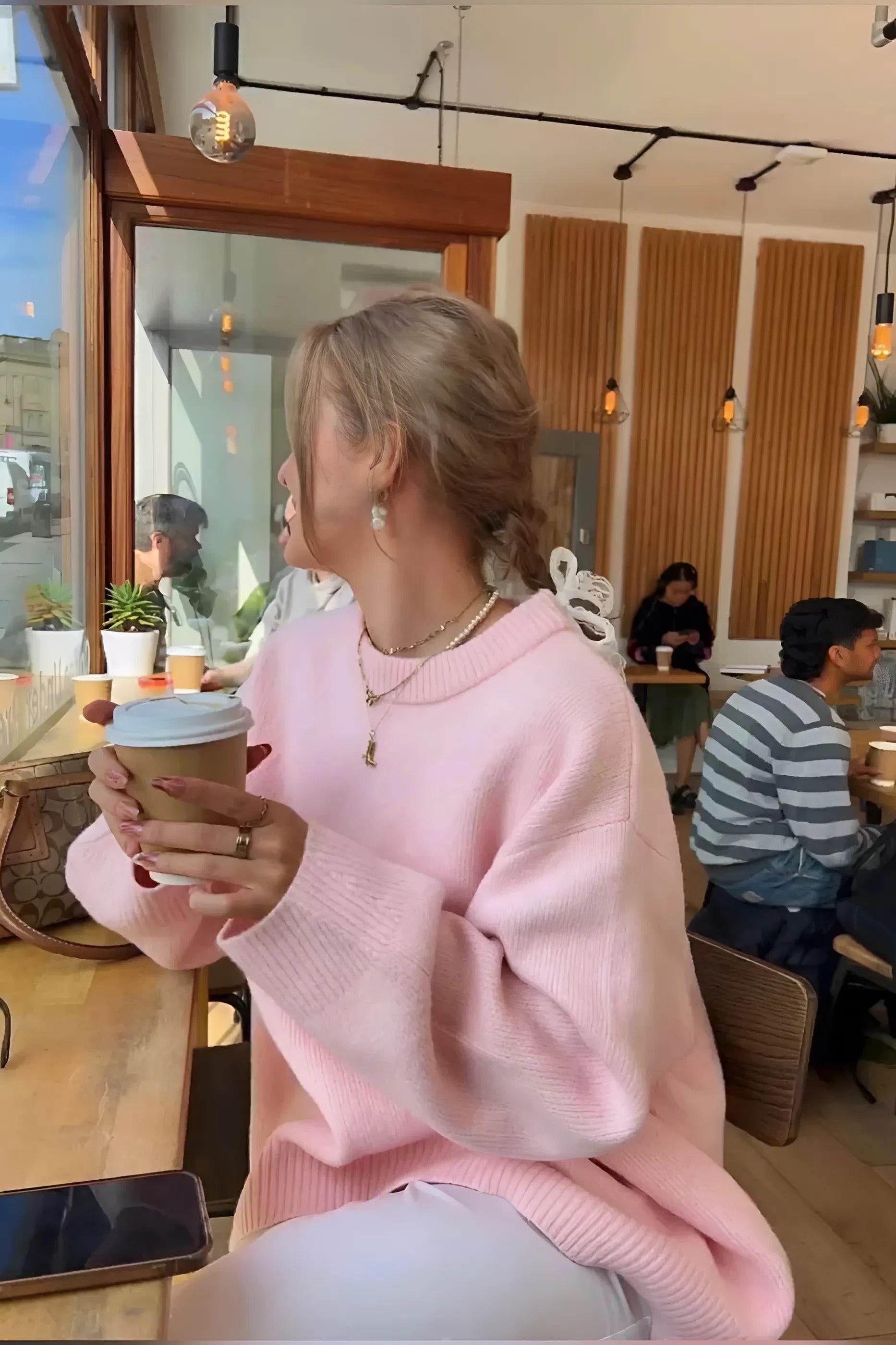 Rosalie™ - Pink Sweater Oversized