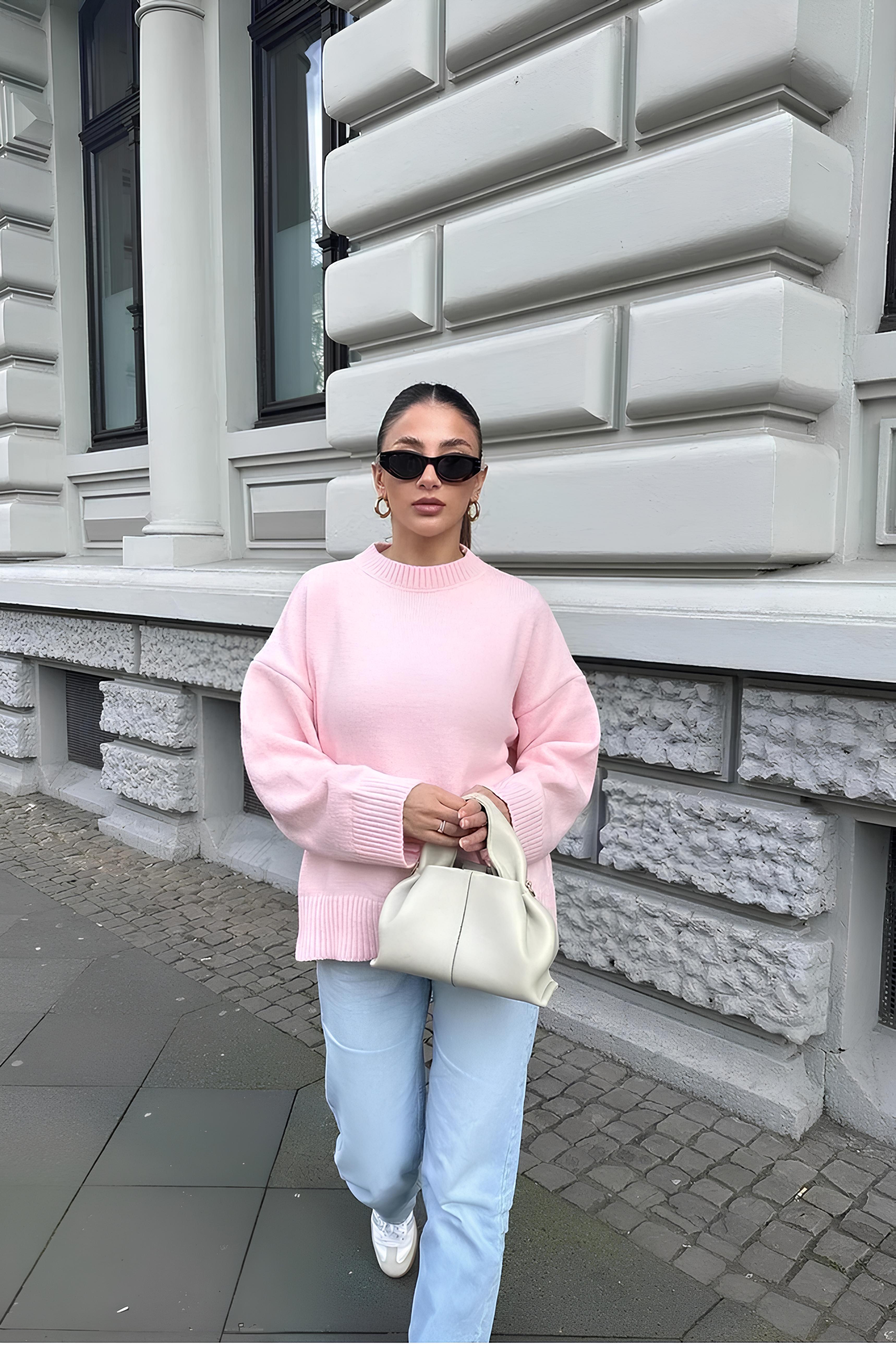 Rosalie™ - Pink Sweater Oversized