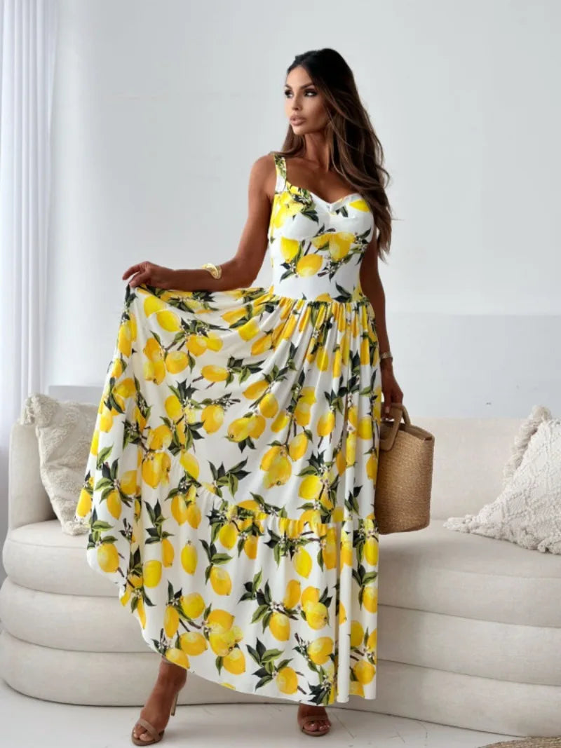 Lucia Backless Pleated Maxi Dress